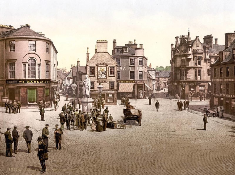 The cross, Kilmarnock, town and administrative centre of East Ayrshire, a council area in south-west Scotland, Historic, c. 1900, digitally restored reproduction after an original from the 19th century The cross, town and administrative centre of East Ayrshire, a council area in south-west Scotland, Historic, c. 1900, digitally restored reproduction after an original from the 19th century