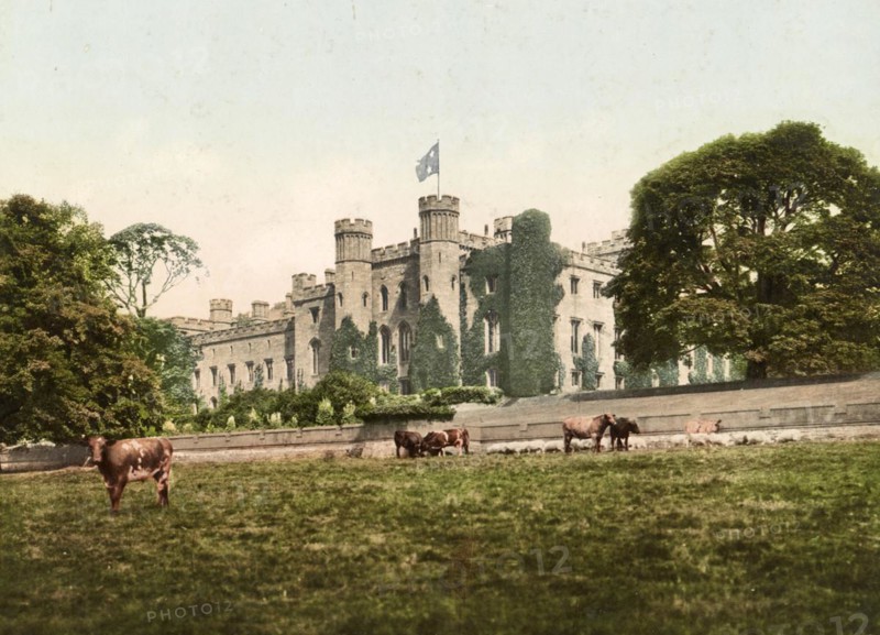 Scone Palace, a Scottish castle near the city of Perth, Scotland, around 1890, Historical, digitally restored reproduction from a 19th century original