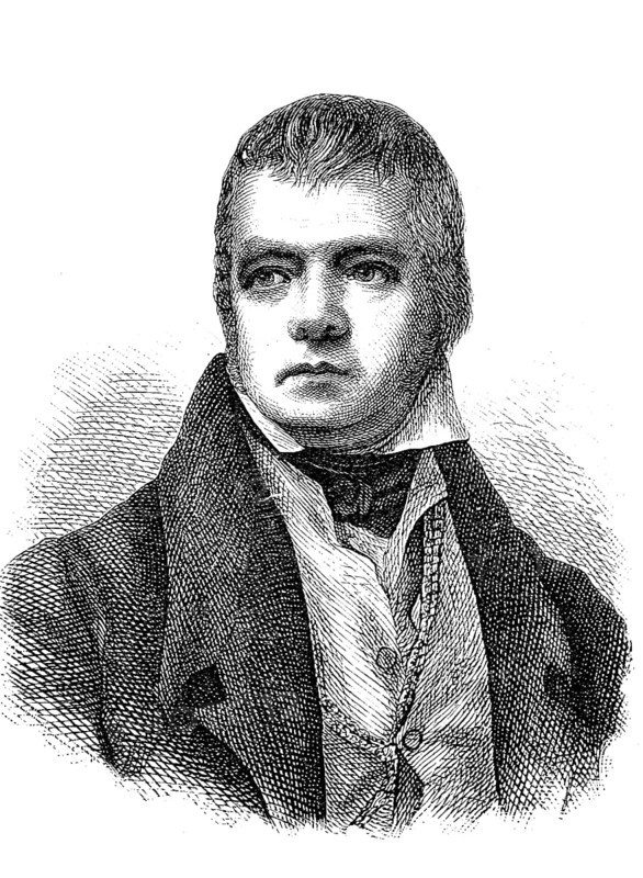 Sir Walter Scott, (15 August 1771, 21 September 1832) was a Scottish poet, writer, publisher and literary critic, Historical, digital reproduction of an original from the 19th century