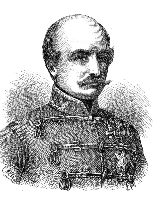 Joseph Count Jelacic of Buzim (* 16 October 1801, † 19 May 1859) was a general and ban of the Kingdom of Croatia and Slavonia, Historical, digital reproduction of an original from the 19th century