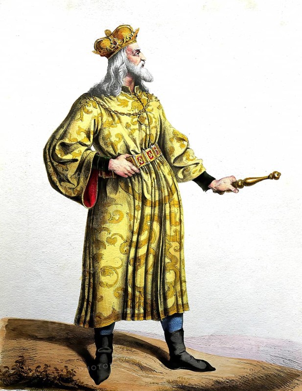 Béla IV (* November 1206, † 3 May 1270 on Hare Island (today Margaret Island) near Buda) was King of Hungary from 1235 to 1270 and, as Bela III, also King of Croatia in personal union and Duke of Styria from 1254 to 1258, Historical, digitally restored reproduction from a 19th century original, Record date not stated
