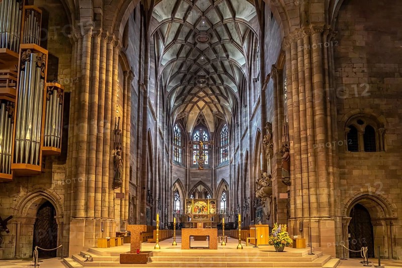Interior of Freiburg Minster, Freiburg im Breisgau, Black Forest, Baden-Württemberg, Germany, Europe