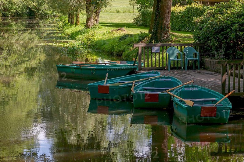 Paddle boats on the Alstätter Aa, Alstätte, Ahaus, Münsterland, North Rhine-Westphalia, Germany, Europe