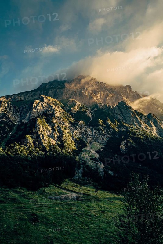 Hahntennjoch pass road in Tyrol in Lechtal, Austria, Europe