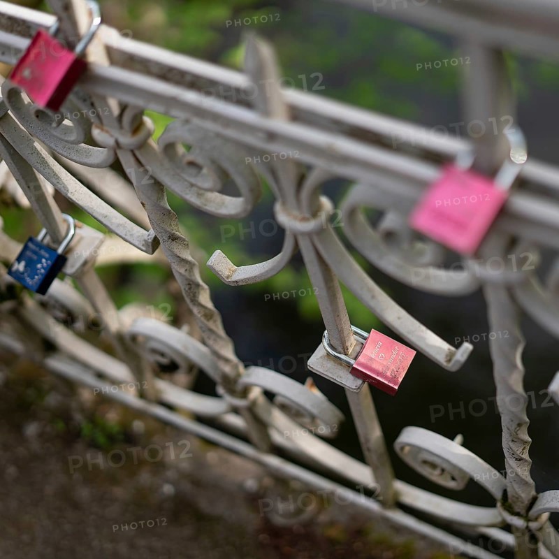 Wrought iron, fence, locks