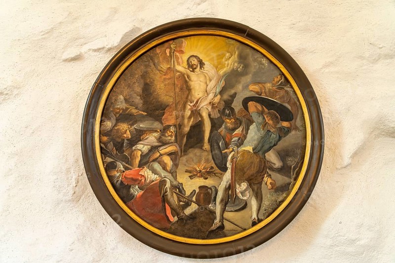 Painting in the interior of Selde Church in Selde, Roslev, Skive, Denmark, Europe