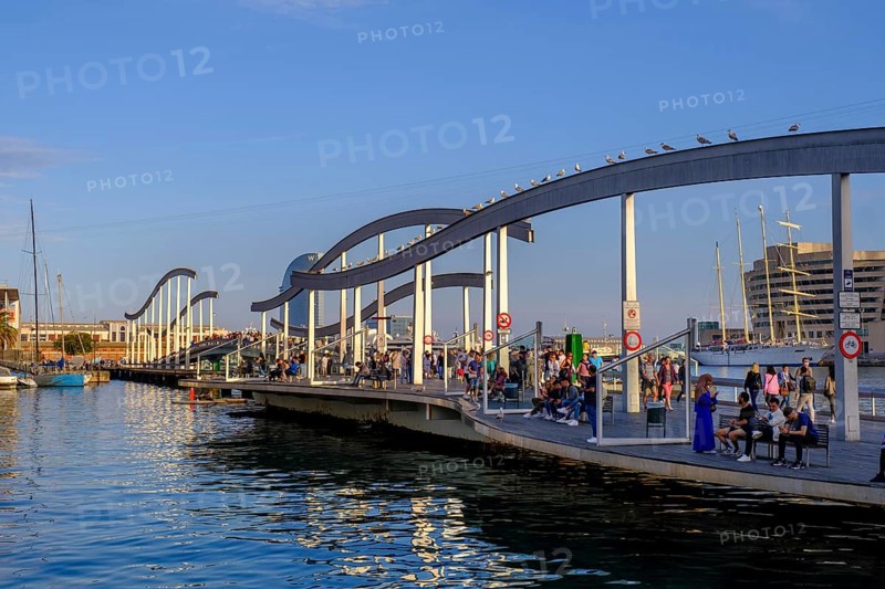 Rambla de Mar at the harbour, Barcelona, Catalonia, Spain, Europe
