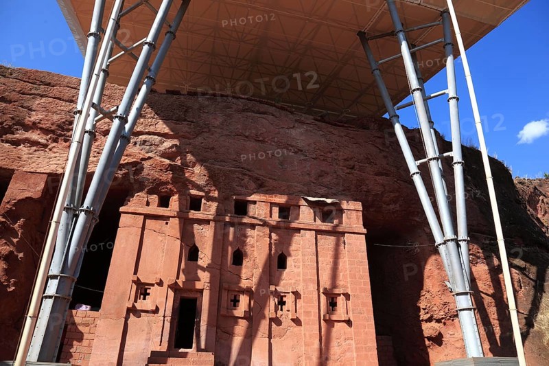 Lalibela, eastern group of rock-hewn churches, Pray Abba Lebanon, Abba Lebanon Church, House of Father Lebanon, Ethiopia, Africa