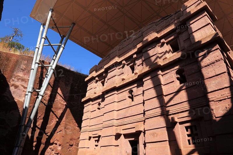 Lalibela, eastern group of rock-hewn churches, Bet Emmanuel, Emmanuel Church, Ethiopia, Africa