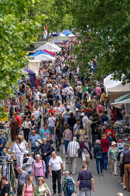 Flea market at the summer festival at the Gruga in Essen, 10-day funfair at Messe Essen, with one of the largest flea markets in North Rhine-Westphalia, Germany, Europe