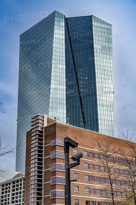 Building of the European Central Bank, ECB, in Frankfurt am Main, Skyline, Hesse, Germany, Europe