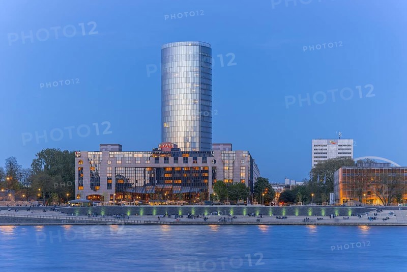 Hyatt Regency Hotel and Cologne Triangle Tower, European Aviation Safety Agency, EASA, Deutz, Cologne, North Rhine-Westphalia, Germany, Europe