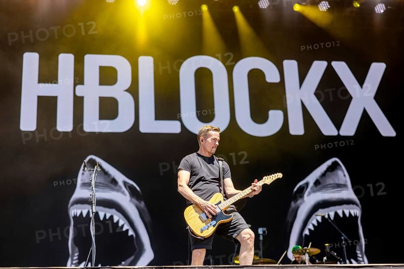 Adenau, Germany, 9 June 2024: H-Blockx (Tim Tinte Humpe, guitarist) play at Rock am Ring. The festival takes place at the Nürburgring race track near the town of Adenau from 7 to 9 June 2024, Europe