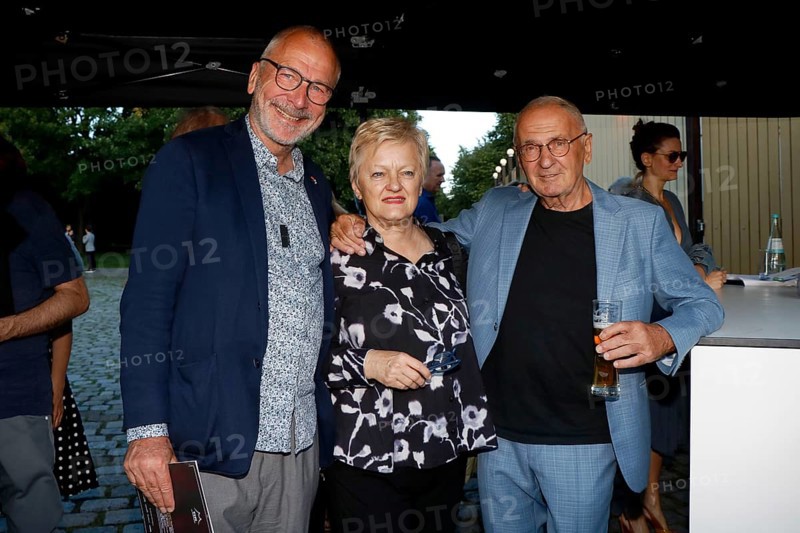 Rüdiger Portius, Renate Künast and Holger Klotzbach arriving for the anniversary premiere of CABARET, The Berlin Musical at the Tipi am Kanzleramt in Berlin on 13 July 2024