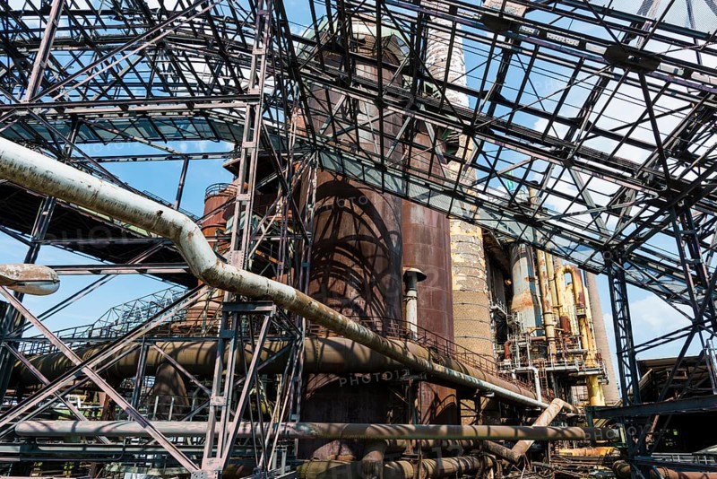 Former steelworks, Völklingen Ironworks, UNESCO World Heritage Site, Völklingen, Saarland, Germany, Europe