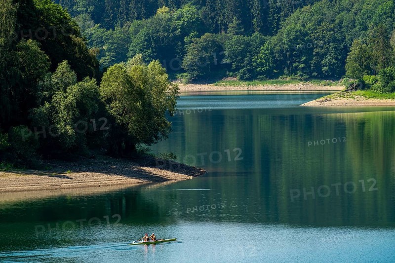 The Hennesee, Hennetalsperre in the Sauerland, Hochsauerlandkreis, near Meschede, North Rhine-Westphalia, Germany, Europe