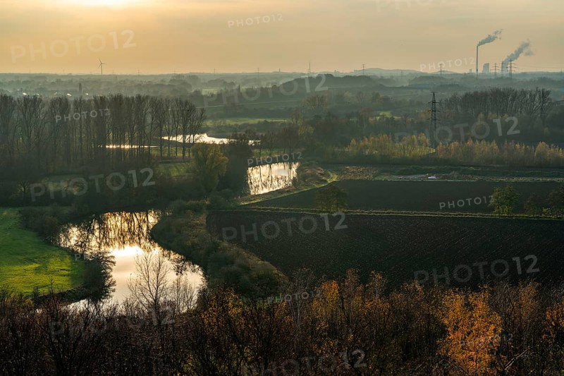 Lippe floodplain, old tributary of the River Lippe, near Hamm, North Rhine-Westphalia, Germany, Europe