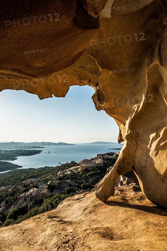 Bizarre granite rocks, Roccia dell Orso, sunset, Capo d'Orso, Palau, Costa Smeralda, Sardinia, Italy, Oceania
