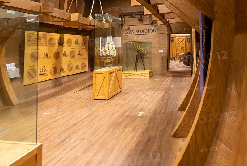 Interior of city museum, Campeche city, Campeche State, Mexico room shaped like hull of a ship