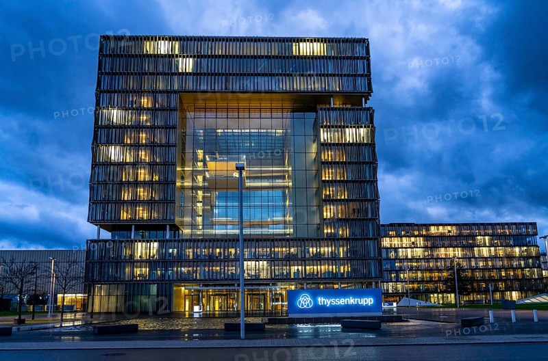 The Ruhr Tech Campus Essen, formerly the Thyssenkrupp Campus, headquarters of Thyssenkrupp, building K1, since 2024 other companies such as E.ON and Siemens have been located on the site, Essen North Rhine-Westphalia, Germany, Europe