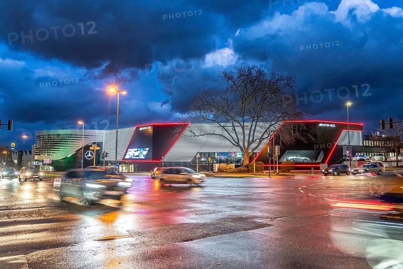 AMG Brand Center in Essen, the world's largest AMG Performance Centre, with 1700 square metres of exhibition space, Mercedes Lueg dealership, North Rhine-Westphalia, Germany, Europe
