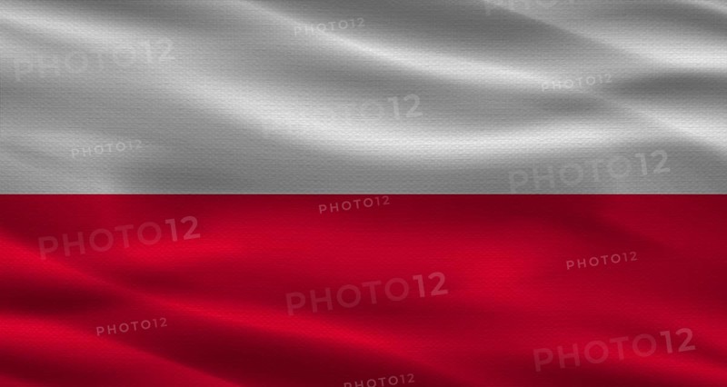 Poland flag background with texture. Close up of the Poland flag waving