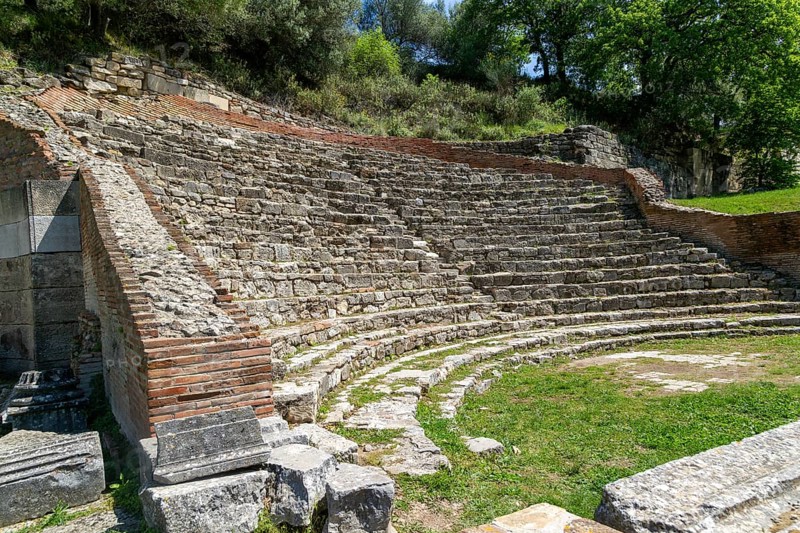 The Roman period Odeon building, Apollonia Archaeological Park, Pojan, Albania, Unesco World Heritage site, Europe