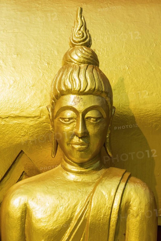 Sculpture at Wat Phra Yai, Buddhist Temple, Big Buddha Temple, religion, Buddhism, figure, statue, sculpture, worship, God, sacred, world religion, spiritual, Buddha, Asian, deity, human figure, monument, sage, wisdom, image, religious, travel, tourism, art, history, cultural history, cult, icon, architecture, gold, golden, gilded, culture, peaceful, faith, monument, public, Koh Samui, Thailand, Asia