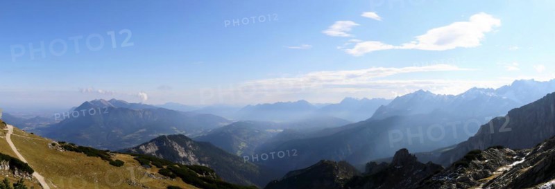 Alpine panorama of the Northern Alps, taken near Garmisch-Partenkirchen
