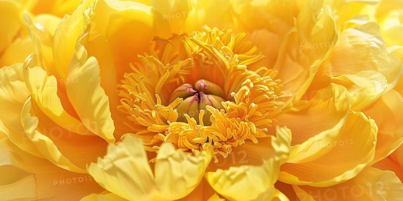 Close up of beautiful yellow colored peony spring flower. KI generiert, generiert, AI generated