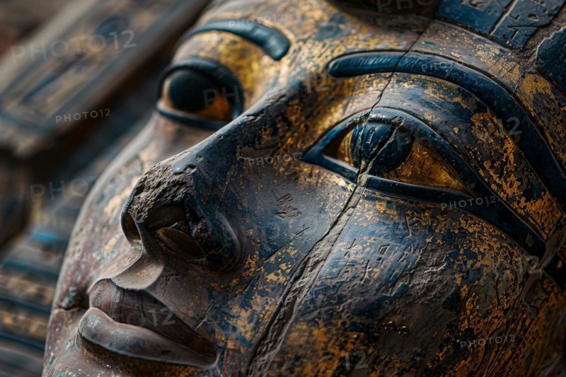 Close up of Egyptian Sarcophagus. KI generiert, generiert, AI generated