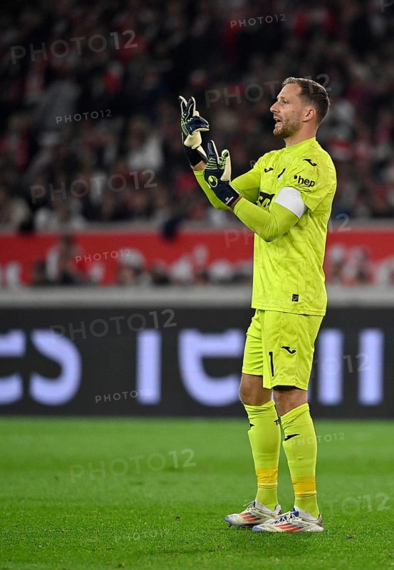 Goalkeeper Oliver Baumann TSG 1899 Hoffenheim (01) Gesture Gesture MHPArena, MHP Arena Stuttgart, Baden-Württemberg, Germany, Europe