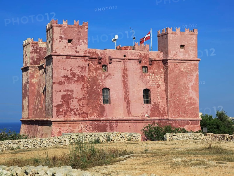 St Agatha's Red Tower fortress, Melliaha, Marfa Peninsula, Republic of Malta built 1649