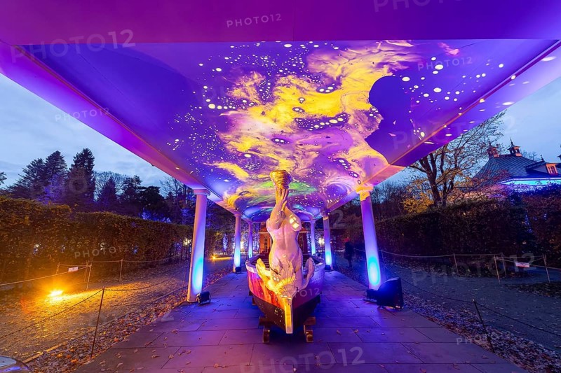 It's the most beautiful time of the year when the sparkling evening trail finally lights up Dresden's famous Pillnitz Palace & Park again. Now in its fourth year, the winter walk takes a new magical route with completely different worlds of light that never fail to surprise our visitors from previous years., Dresden, Saxony, Germany, Europe