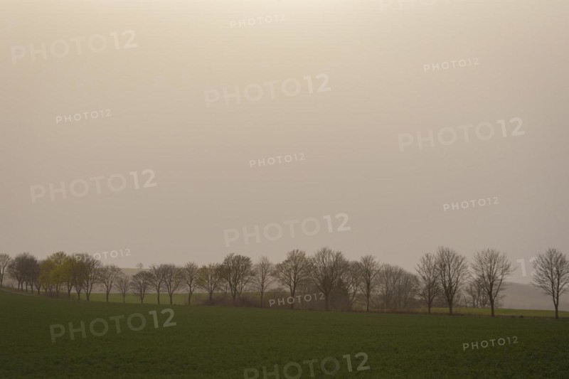 Large quantities of Sahara dust obscure the sun, Cunnersdorf, Saxony, Germany, Europe