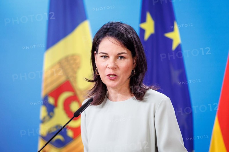 Annalena Bärbock, Federal Foreign Minister, photographed during a press conference in Berlin, 09.04.2024. Photographed on behalf of the Federal Foreign Office'