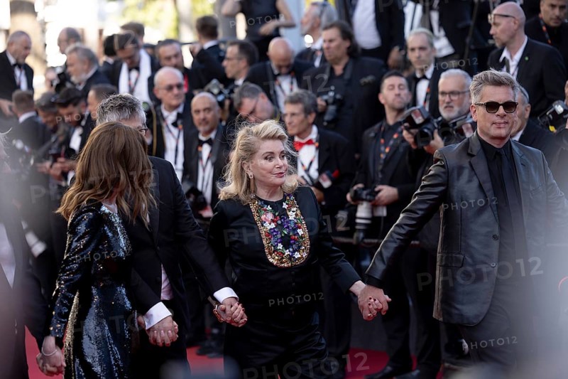 Cannes, France, 21 May 2024: Catherine Deneuve and Christophe Honore at the premiere of Marcello Mio on the red carpet of the Palais des Festivals during the 77th Cannes International Film Festival. The 77th Cannes International Film Festival will take place from 14 to 25 May 2024, Europe