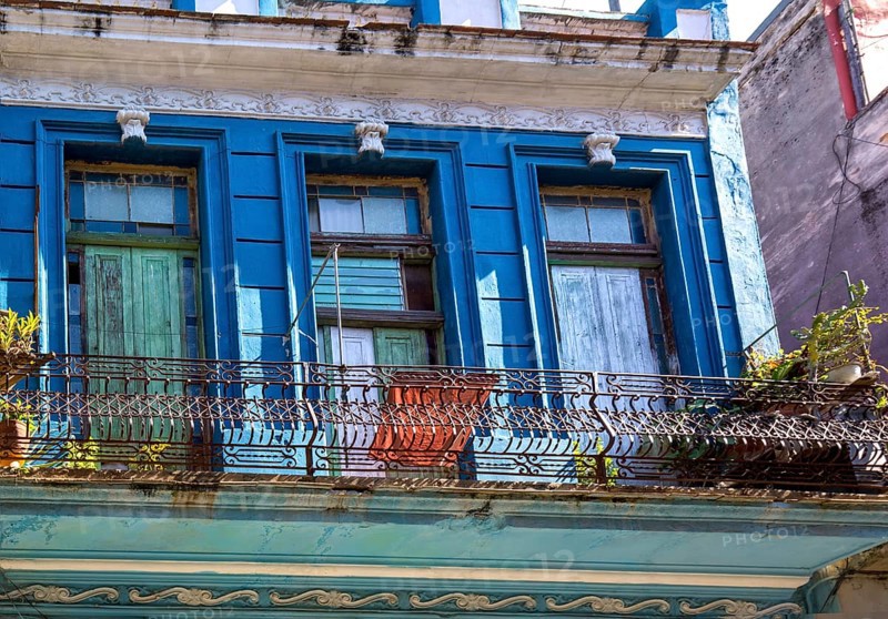 Scenic colorful Old Havana streets in historic city center of Havana Vieja near Paseo El Prado and Capitolio