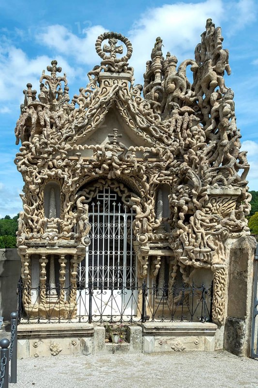 Hauterives. Grave of the Postman Ferdinand Cheval at the cemetery. Drôme, Auvergne-Rhone-Alpes, France, Europe