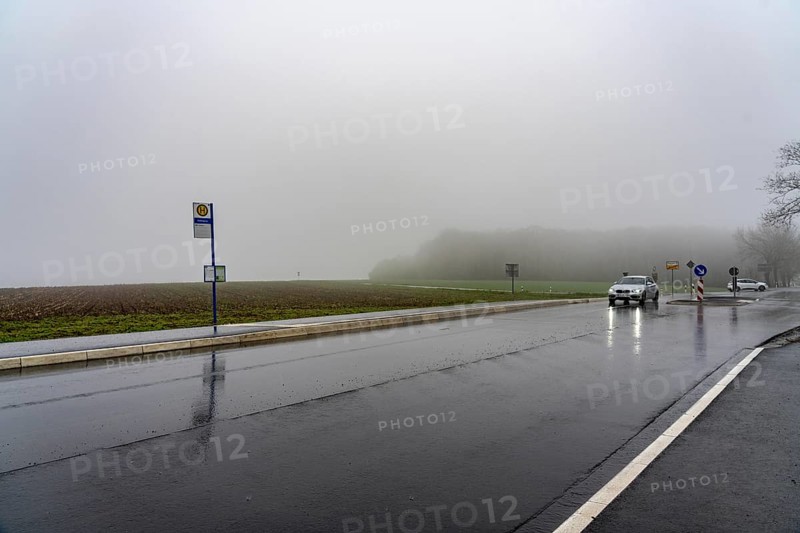 Bus stop, line 339, local transport in the countryside, near Ennepetal-Schlagbaum, B483, Oberbergischer Kreis, North Rhine-Westphalia, Germany, Europe