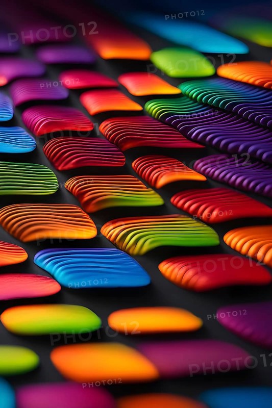 Nano material inspired by gecko feet with intricate patterns and vibrant colors representing adhesive properties, AI generated