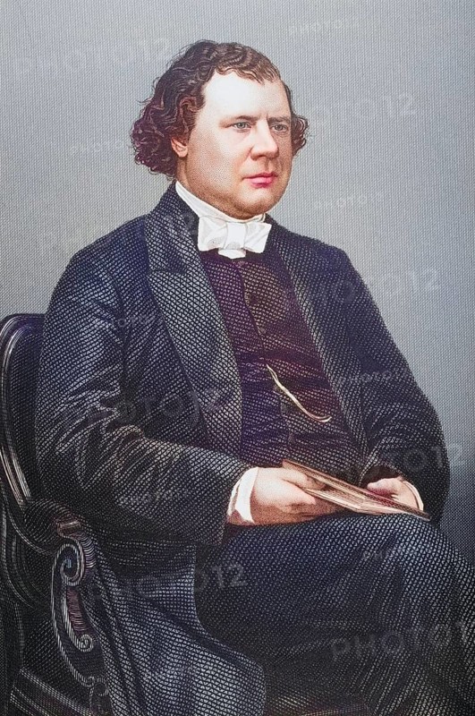 William Morley Punshon, 1824-1881, English non-conformist clergyman, Wesleyan vicar. Painted by DJPound after a photograph by Mayall. From the book The Drawing-Room of Eminent Personages, Volume 1, published in London 1860, digitally restored reproduction from a 19th century original, record date not stated