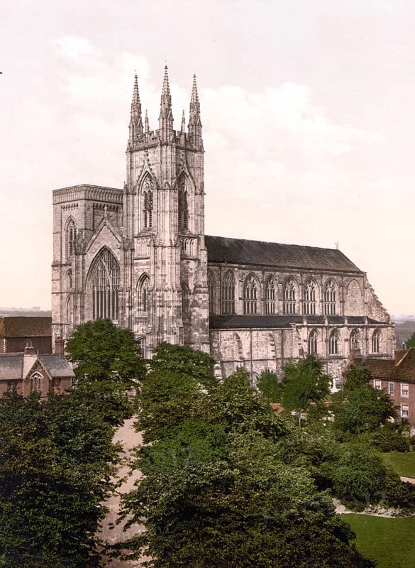 Priory Church of St Mary, Bridlington, Bridlington Priory Church, in the English Unitary Authority East Riding of Yorkshire, England, Historic, digitally restored reproduction from a 19th century original, Record date not stated
