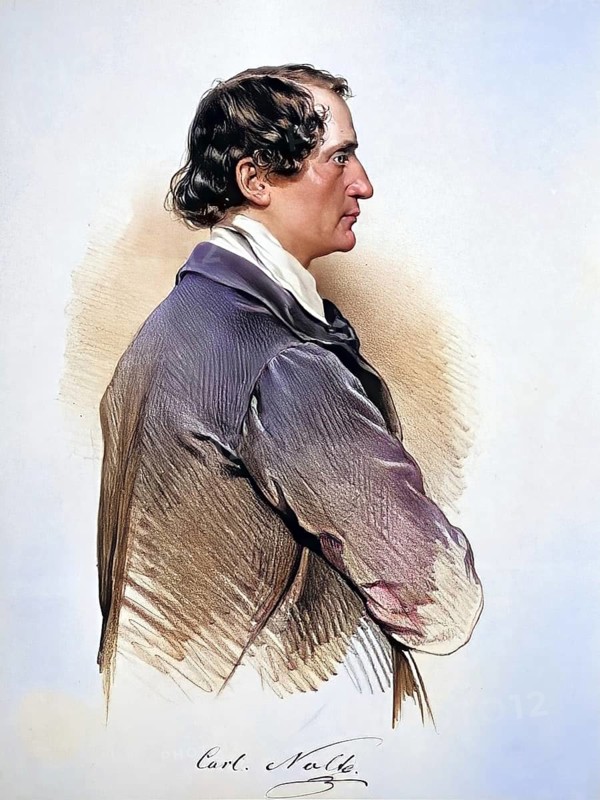 Karl Friedrich Nolte (1802-1884), German actor, from 1854 at the Burgtheater in Vienna, Historical, digitally restored reproduction from a 19th century original, Record date not stated