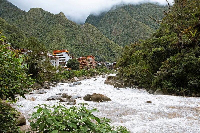 Machu Picchu Pueblo or Aguas Calientes on the Rio Urubamba, Cusco region, Peru, South America