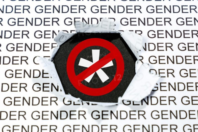 Gender ban Gender ban Gendering with a gender star as a symbol for gender-appropriate language Communication concept in