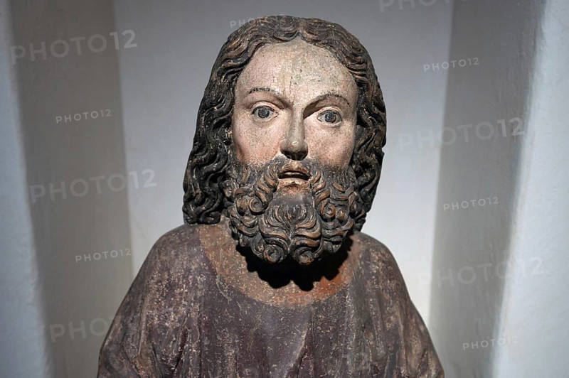 Head of Jesus, c. 1470, only the body of the palm donkey remains, Strigel Museum, Martin-Luther-Platz 1, Memmingen, Swabia, Bavaria