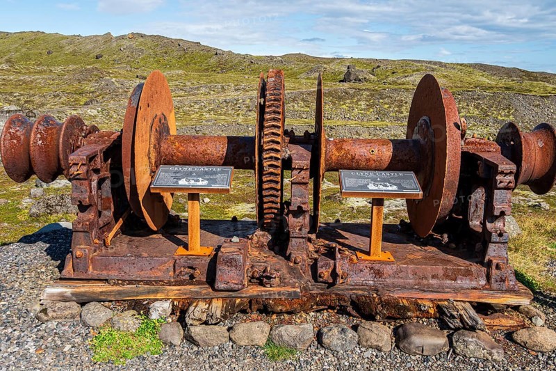Memorial of the ship Clyne Castle, stranded at the sandy beach of the southern icelandic coast, Iceland, Europe