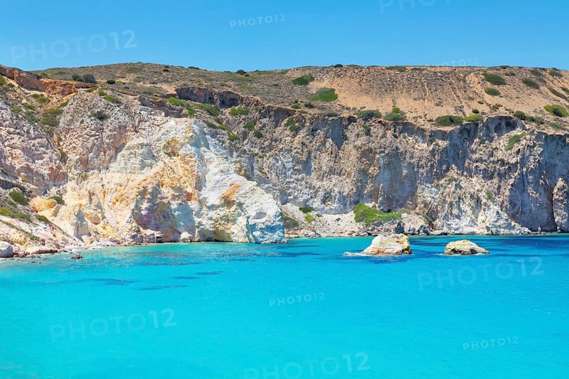 Firopotamos bay view, Firopotamos, Milos Island, Cyclades Islands, Greece, Europe
