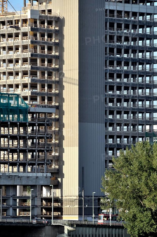 The Lufthansa high-rise (headquarters of the German airline until 2007) on the banks of the Rhine in Deutz becomes MaxCologne, renovation until 2012, Cologne, North Rhine-Westphalia, Germany, Europe